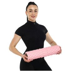 Ролер масажний циліндр (ролик мфр) FitGo Grid Spine Roller, 450x105 мм, рожевий, код: FI-9389_P