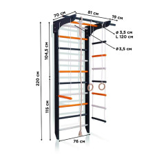 Спортивний куточок SportBaby 8-Lux 760х2200 мм, чорний, код: 8-Lux 1-220