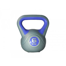 Гиря LiveUp Plastic Kettel Bell 6 кг, сірий-фіолетовий, код: 6951376138955