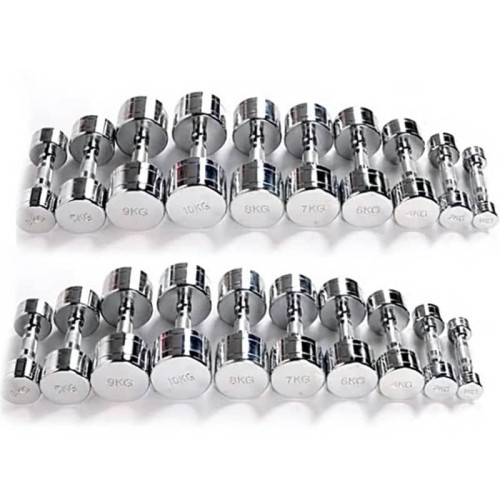 Хромований гантельний ряд Fitnessport D-04 1-10 кг (10 пар) 110 кг, код: 10083-AX