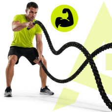 Канат тренувальний Actiget Battle Rope 9 м для кросфіту Black, код: ACT0015