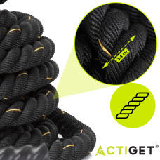 Канат тренувальний Actiget Battle Rope 9 м для кросфіту Black, код: ACT0015