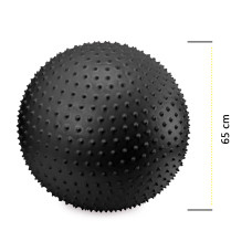 М'яч для фітнесу (фітбол) Cornix 65 см масажний Anti-Burst Black, код: XR-0482