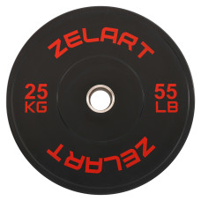 Бамперні диски гумові Zelart Bumper Plates 51мм, 25кг, чорний-червоний, код: TA-4790-25