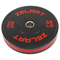 Бамперні диски гумові Zelart Bumper Plates 51мм, 25кг, чорний-червоний, код: TA-4790-25