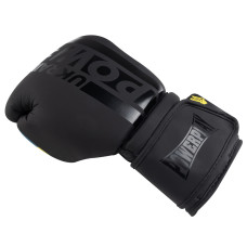 Боксерські рукавиці PowerPlay Ukraine 16 унцій, чорний, код: PP_3021_16oz_Black