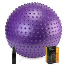 М'яч для фітнесу (фітбол) Cornix 55 см масажний Anti-Burst Violet, код: XR-0468