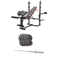 Набір Hop-Sport Premium 39кг з лавою HS-1065HB Pro та штангою, код: 00-G00000220