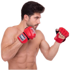 Рукавички для змішаних єдиноборств MMA Top King Ultimate шкіряні M, червоний, код: TKGGU_MR