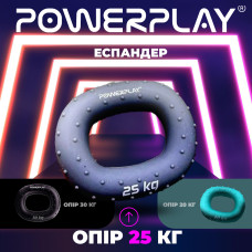 Еспандер кистьовий силіконовий PowerPlay Hand Grip Large 25 кг, сірий, код: PP_4337_Grey_25kg