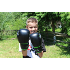 Боксерські рукавиці PowerPlay JR Classic 8 унцій, чорний-зелений, код: PP_3004JR_8oz_Black/Green