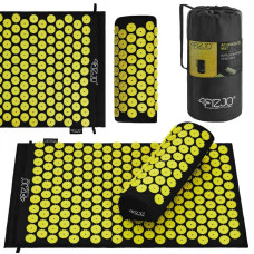 Килимок акупунктурний з валиком 4Fizjo Classic Mat Аплікатор Кузнєцова 680х420 мм, Black/Yellow, код: P-5907739310613
