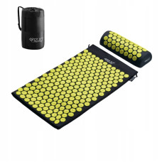 Килимок акупунктурний з валиком 4Fizjo Classic Mat Аплікатор Кузнєцова 680х420 мм, Black/Yellow, код: P-5907739310613