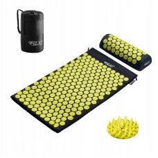 Килимок акупунктурний з валиком 4Fizjo Classic Mat Аплікатор Кузнєцова 680х420 мм, Black/Yellow, код: P-5907739310613