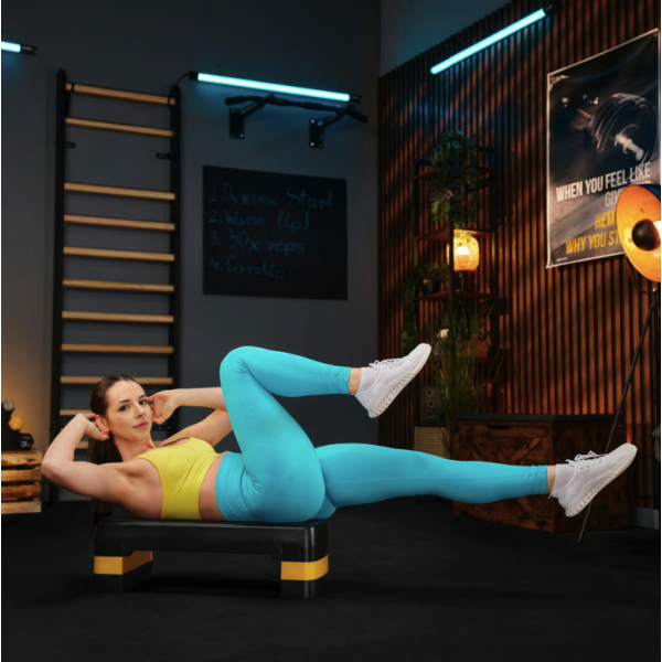 Степ платформа Trex Sport TX-030AS 3 рівнева чорно-жовта, код: 5902308235366