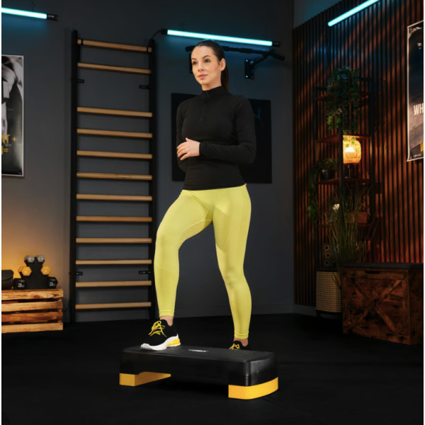 Степ платформа Trex Sport TX-030AS 3 рівнева чорно-жовта, код: 5902308235366