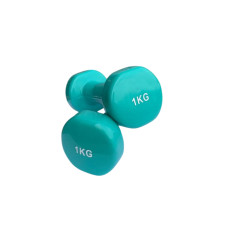 Гантель для фітнесу з вініловим покриттям Generation Fintess FF51D3B-1kg, 1х1 кг, бірюзовий, код: 523431-AX
