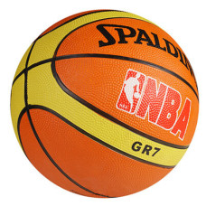 М"яч баскетбольний Spalding №7 гумовий, помаранчевий-жовтий, код: R7SP/NBA-WS