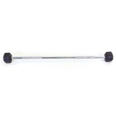 Штанга фіксована Record Rubber Hexagon Barbell пряма гумова довжина-95см 45кг TA-6230-45-S52