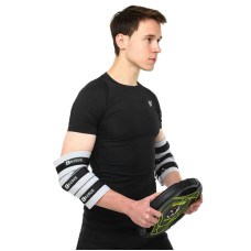 Налокотники для жиму регульовані Ezous Adjustable Elbow Sleeve L, 2 шт, сірий-чорний, код: C-08_L