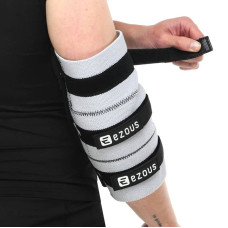 Налокотники для жиму регульовані Ezous Adjustable Elbow Sleeve L, 2 шт, сірий-чорний, код: C-08_L