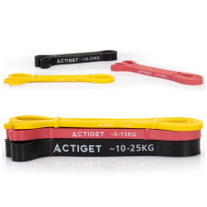 Еспандер-петля Actiget Power Band 2-25 кг (резина для фітнесу та спорту) набір 3 шт ACT0047, код: ACT0047