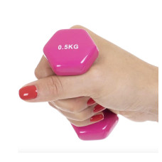 Гантель для фітнесу з вініловим покриттям Generation Fitness FF51D3A-0.5kg, 1х0,5 кг, рожевий, код: 522892-AX