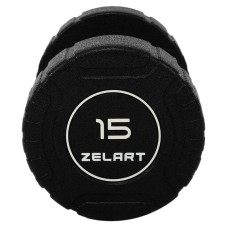 Гантель цільна професійна CPU покриття Zelart 1х15кг, чорний, код: TA-3111-15