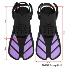 Ласти для тренувань в басейні короткі з відкритою п