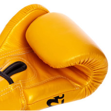 Рукавички боксерські шкіряні Fairtex Falcon 16 унцій, золотий-чорний, код: BGV1-FALCON_16-S52
