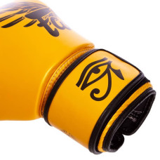 Рукавички боксерські шкіряні Fairtex Falcon 16 унцій, золотий-чорний, код: BGV1-FALCON_16-S52