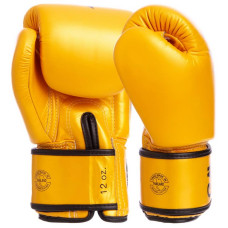 Рукавички боксерські шкіряні Fairtex Falcon 16 унцій, золотий-чорний, код: BGV1-FALCON_16-S52