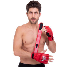 Рукавички для змішаних єдиноборств MMA Top King Super шкіряні M, червоний, код: TKGGS_MR