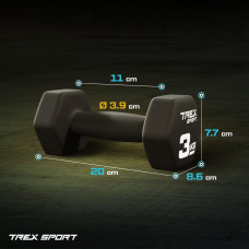 Гантелі для фітнесу неопренові TREX Sport TX-030VD 2x3кг, код: 5902308231238