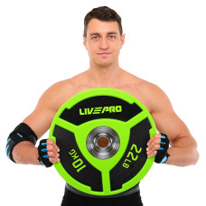Бамперний диск поліуретановий LiveUp ø50.5мм, 10кг, зелений-чорний, код: LP8027-10