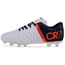 Бутси футбольні Owaxx Ronaldo CR7 розмір 44 (28см), білий-чорний, код: 1908-39-44_44WBK