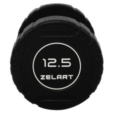 Гантель цільна професійна CPU покриття Zelart 1х12,5кг, чорний, код: TA-3111-12_5