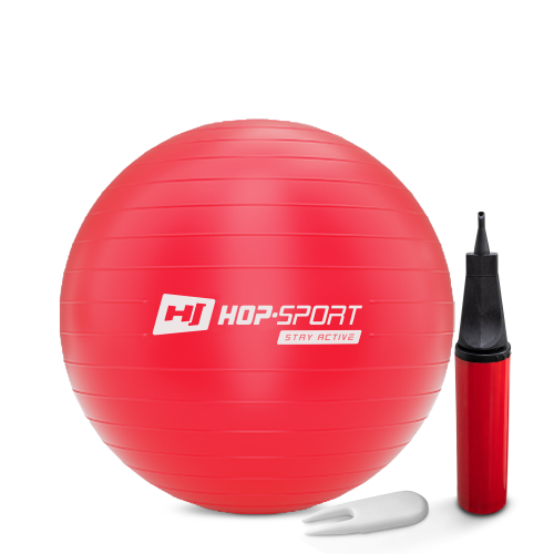 Фітбол Hop-Sport 55см червоний + насос 2020, код: 5902308218864