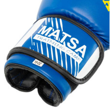 Боксерські рукавиці Matsa 12 унцій, синій, код: MA-7301_12BL