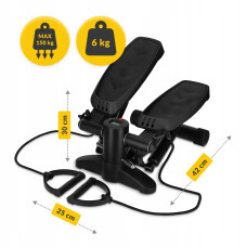 Степпер (міні-степпер) 4Fizjo Evo з еспандерами Black, код: P-5905973403863