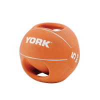 М'яч медбол 5кг York Fitness із двома ручками, помаранчевий, код: 20014961807312