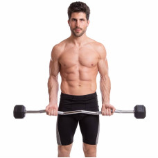 Штанга фіксована Zelart Rubber Hexagon Barbell вигнута гумова довжина-95см 15кг, код: TA-6231-15-S52