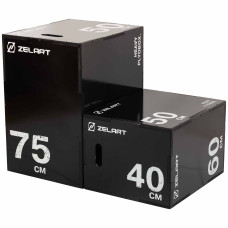 Пліобокс для кросфіту Zelart Wood Plyo Box 1шт, 60см, чорний, код: TA-4774-1