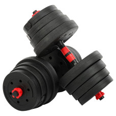 Гантелі трансформер перетворюються на штангу BioGym 3в1 30кг, чорний-червоний, код: TA-9455-30