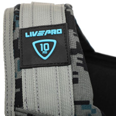 Жилет обважнювач з регульованою вагою LiveUp 1-10кг, чорний-сірий, код: LP8195-10