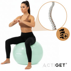 М'яч для фітнесу (фітбол) Actiget 65 см з насосом Mint, код: ACT0144