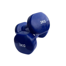 Гантель для фітнесу з вініловим покриттям Generation Fintess FF51D3B-3kg, 1х3 кг, синій, код: 523436-AX