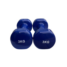 Гантель для фітнесу з вініловим покриттям Generation Fintess FF51D3B-3kg, 1х3 кг, синій, код: 523436-AX
