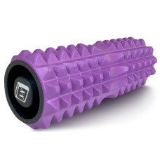 Масажний ролик EasyFit Grid Roller v.1.2 із заглушками з обох сторін 330х130 мм, фіолетовий, код: EF-2022a-V