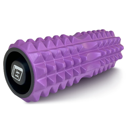 Масажний ролик EasyFit Grid Roller v.1.2 із заглушками з обох сторін 330х130 мм, фіолетовий, код: EF-2022a-V